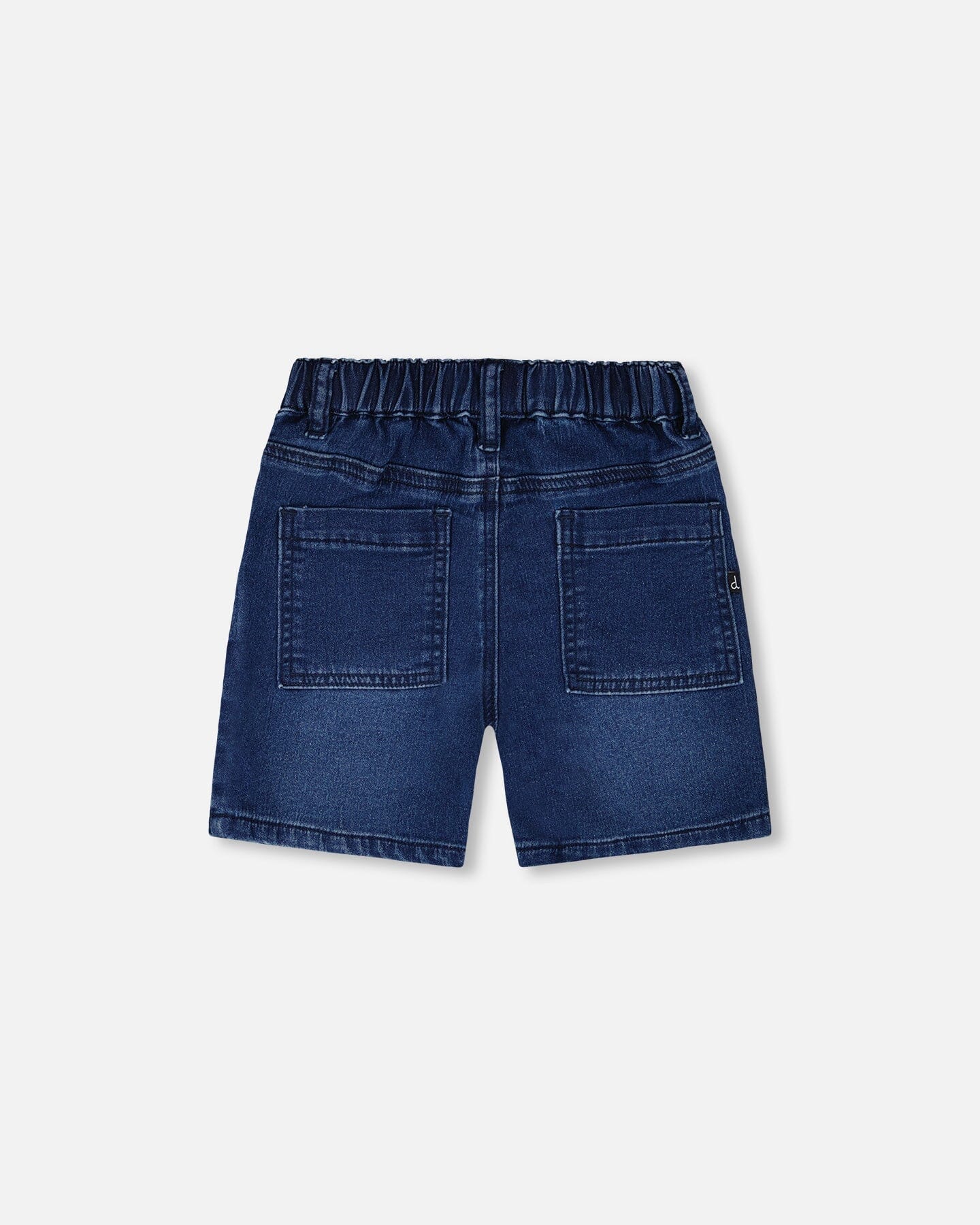 French Terry Navy Blue Denim Shorts - Image 4