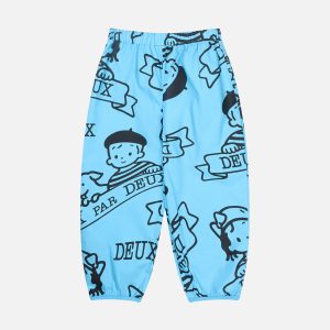 40Th Anniversary Printed Poplin Pant Sky Blue
