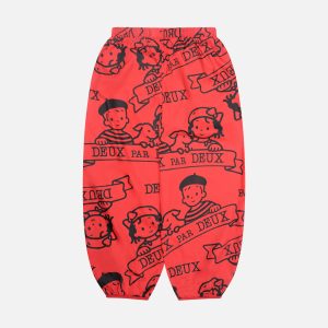 40th Anniversary Adult Printed Poplin Pant Poppy Red - Image 3