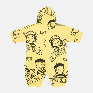 40Th Anniversary Printed Jersey One-Piece Honey Yellow - Image 3