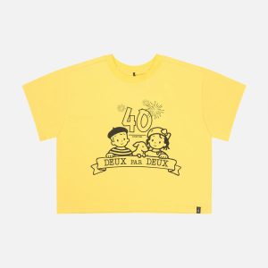 Adult 40Th Anniversary Graphic Boxy T-Shirt Honey Yellow