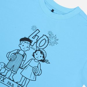 Adult 40Th Anniversary Graphic Boxy T-Shirt Sky Blue - Image 5
