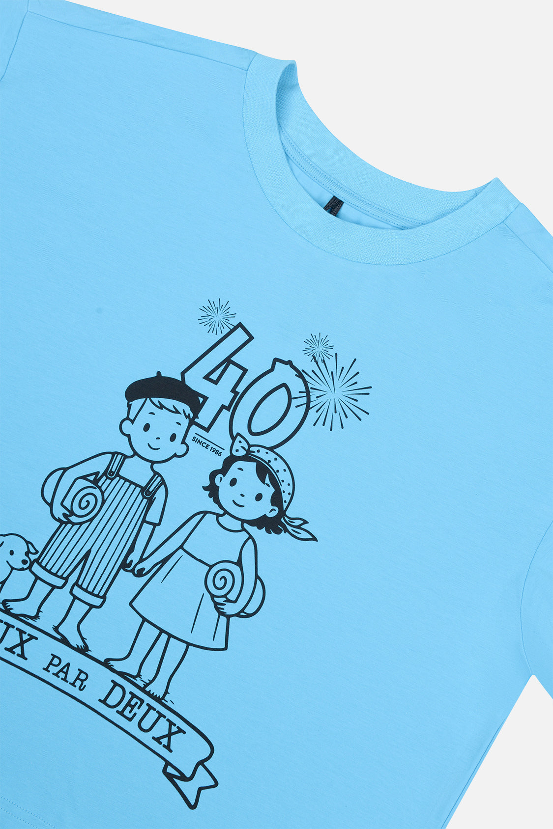 Adult 40Th Anniversary Graphic Boxy T-Shirt Sky Blue - Image 5