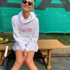 Alternative view of Unisex Tennis Love Hoodie, White