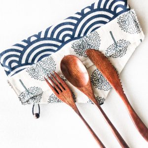 Smile Boutiques Japanese Wooden Cutlery Set – Natural Nanmu Wood Utensils