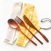Smile Boutiques Japanese Wooden Cutlery Set – Natural Nanmu Wood Utensils