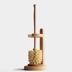 Plastic Free Natural Sisal Bristles Toilet Brush & Stand - Eco Friendly Zero Waste Reusable Toilet Brush - Sustainable Sisal Cleaning Brush