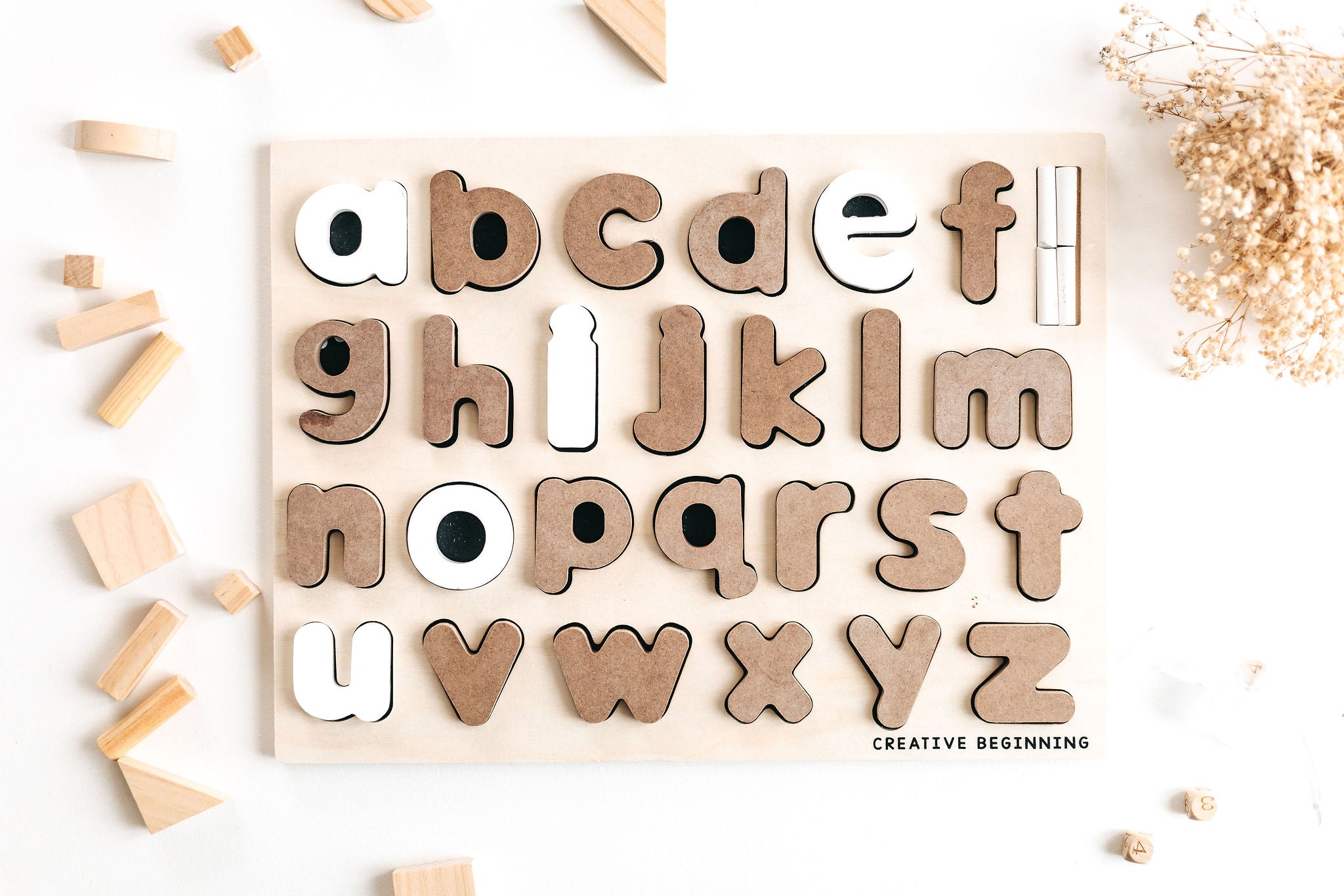 LOWERCASE ALPHABET - CHALKBOARD BASE WITH TRACERS - Lowercase Alphabet Tracing Board | Autism-Friendly Handwriting Tool | Sensory Letter Learning Set (Ages 3-8) - Image 3