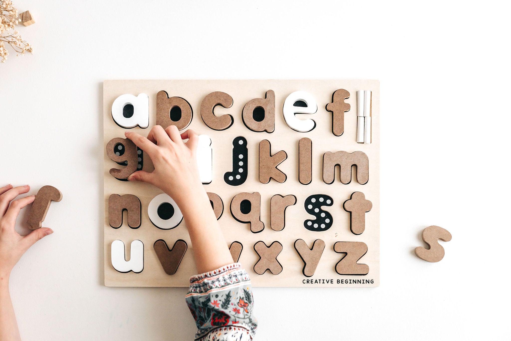 LOWERCASE ALPHABET - CHALKBOARD BASE WITH TRACERS - Lowercase Alphabet Tracing Board | Autism-Friendly Handwriting Tool | Sensory Letter Learning Set (Ages 3-8) - Image 5