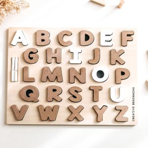 ALPHABETICAL PUZZLE - CHALKBOARD BASE WITH TRACERS -  Educational Alphabet Tracing Board | Sensory Learning Tool for Autism | Handwriting Practice Board