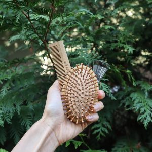 Alternative view of On-The-Go Bamboo Hair Brush Set