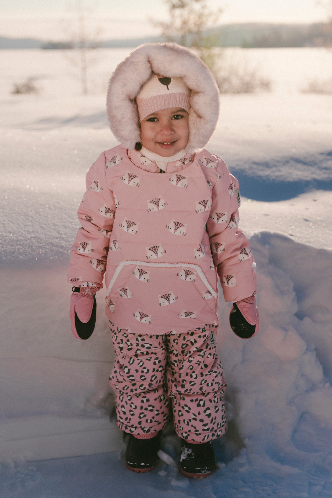 Baby Two Piece Snowsuit Rose Leopard Print - Image 2