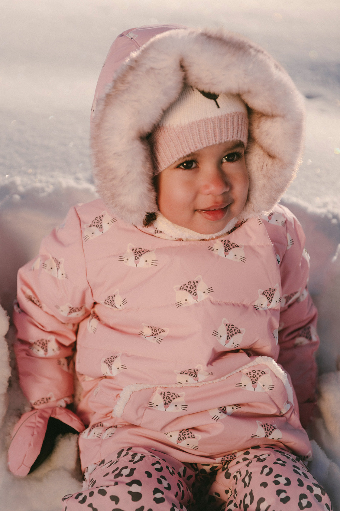 Baby Two Piece Snowsuit Rose Leopard Print - Image 3