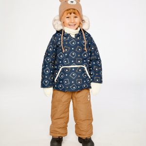 Baby Two Piece Snowsuit Blue Printed Teddy Bears - Image 4