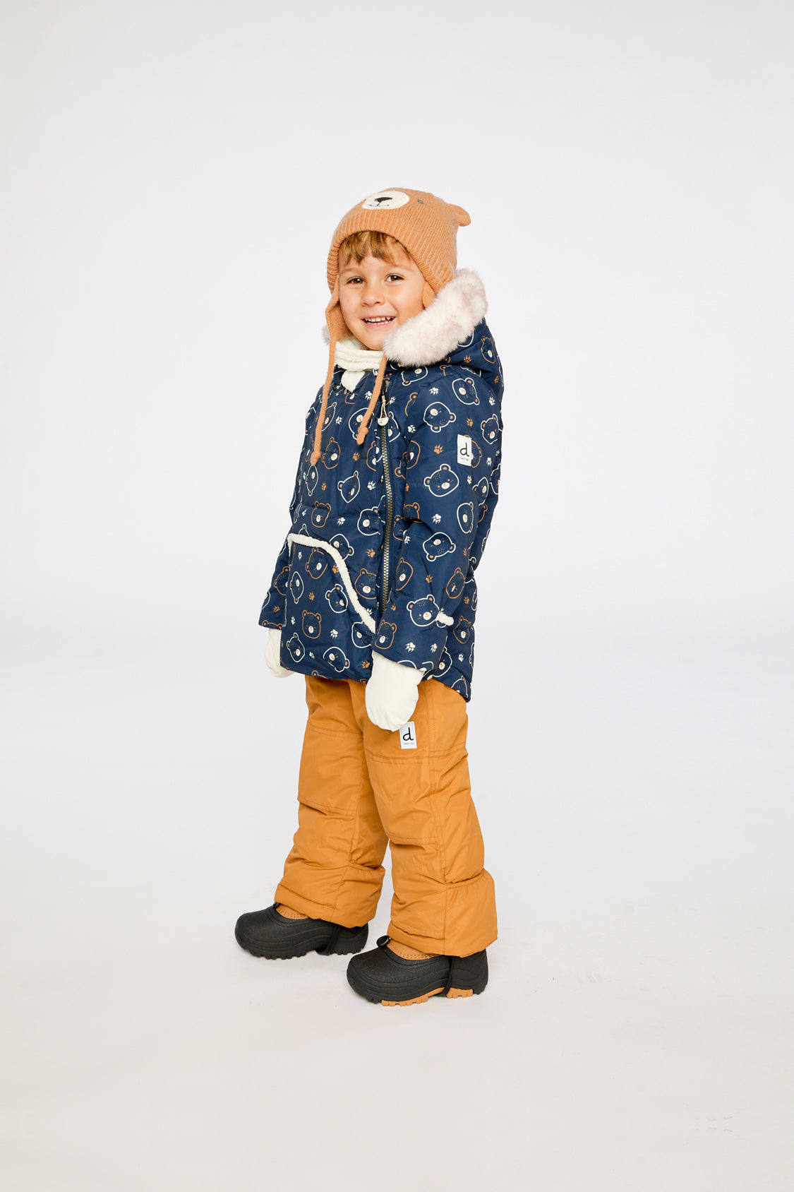 Baby Two Piece Snowsuit Blue Printed Teddy Bears - Image 5