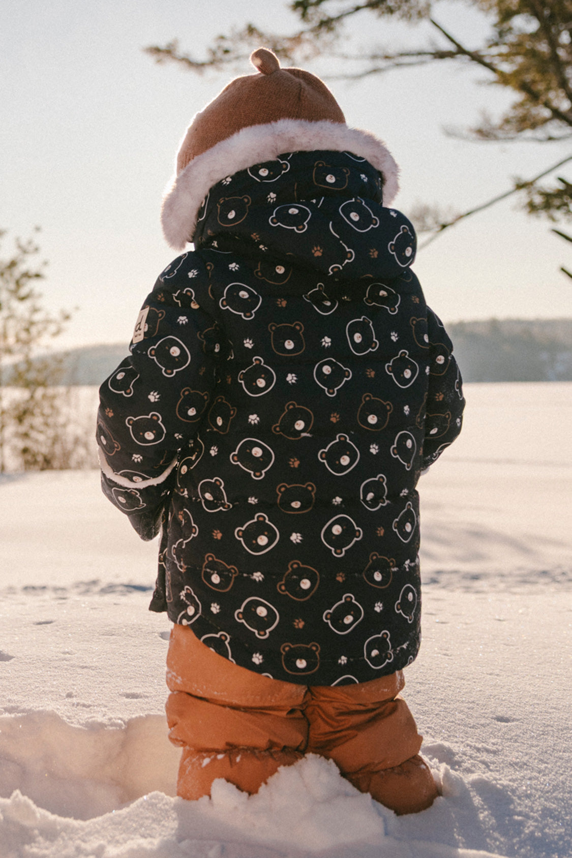 Baby Two Piece Snowsuit Blue Printed Teddy Bears - Image 3