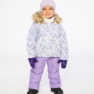 Alternative view of Baby Snug One Piece Snowsuit Adapted For Car Seats Purple Printed Mini Flowers