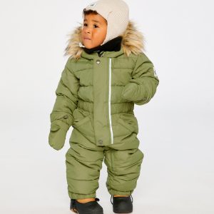 Alternative view of Baby Original One Piece Puffy Snowsuit With Removable Mittens And Boots Olive Green