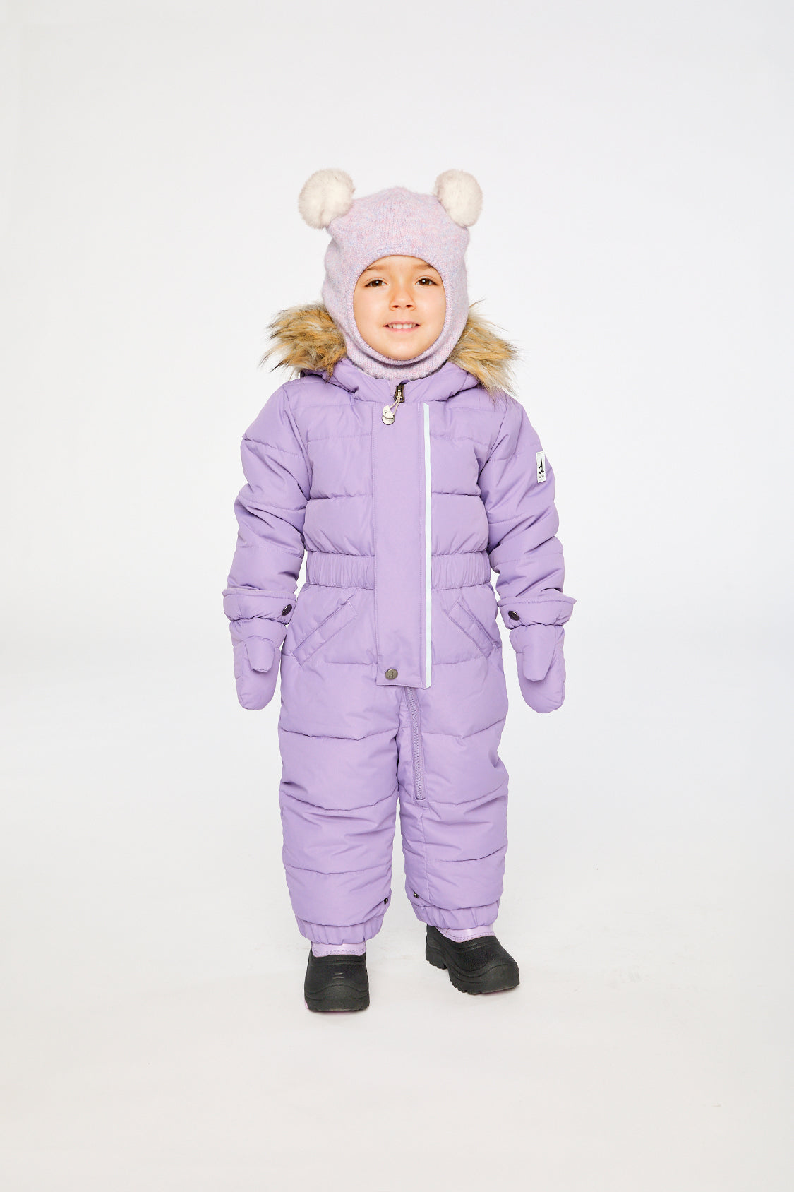 Baby Original One Piece Puffy Snowsuit With Removable Mittens And Boots Violet - Image 2