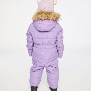 Baby Original One Piece Puffy Snowsuit With Removable Mittens And Boots Violet - Image 4