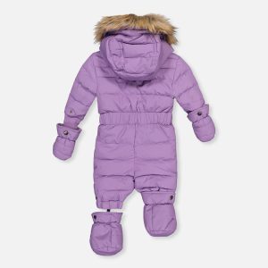 Baby Original One Piece Puffy Snowsuit With Removable Mittens And Boots Violet - Image 5