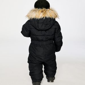 Baby Original One Piece Puffy Snowsuit With Removable Mittens And Boots Black - Image 4