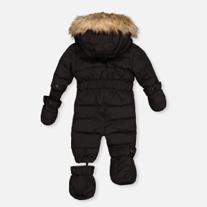 Baby Original One Piece Puffy Snowsuit With Removable Mittens And Boots Black - Image 5