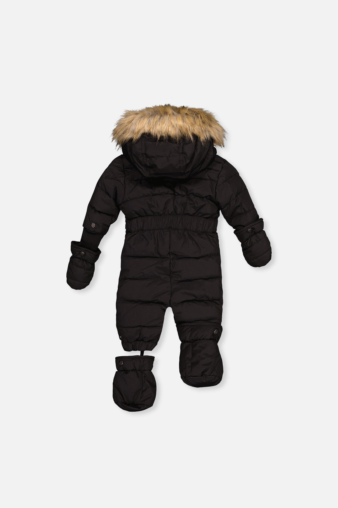 Baby Original One Piece Puffy Snowsuit With Removable Mittens And Boots Black - Image 5