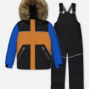 Two Piece Discover Snowsuit Black Brown And Blue