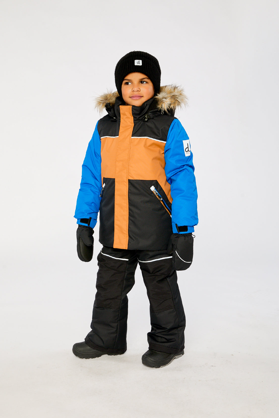Two Piece Discover Snowsuit Black Brown And Blue - Image 3