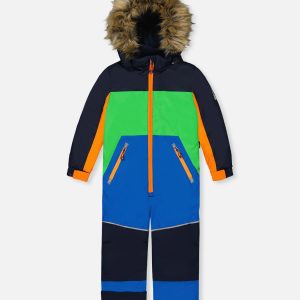 Kids One Piece Discover Snowsuit Blue Green And Orange