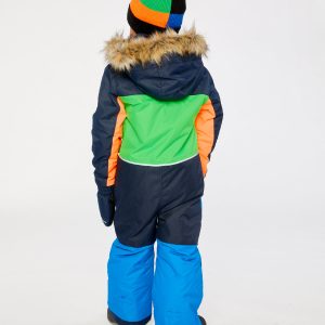 Kids One Piece Discover Snowsuit Blue Green And Orange - Image 4