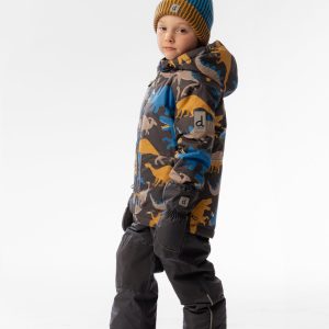 Light Weight Two Piece Chill Snowsuit Grey And Blue Dinosaur Print - Image 4
