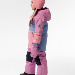 Light Weight Two Piece Chill Snowsuit Pink Blue And Mauve - Image 4