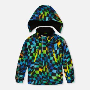 Two Piece Play Snowsuit Green Yellow And Blue Checkerboard With Yellow Pants - Image 5