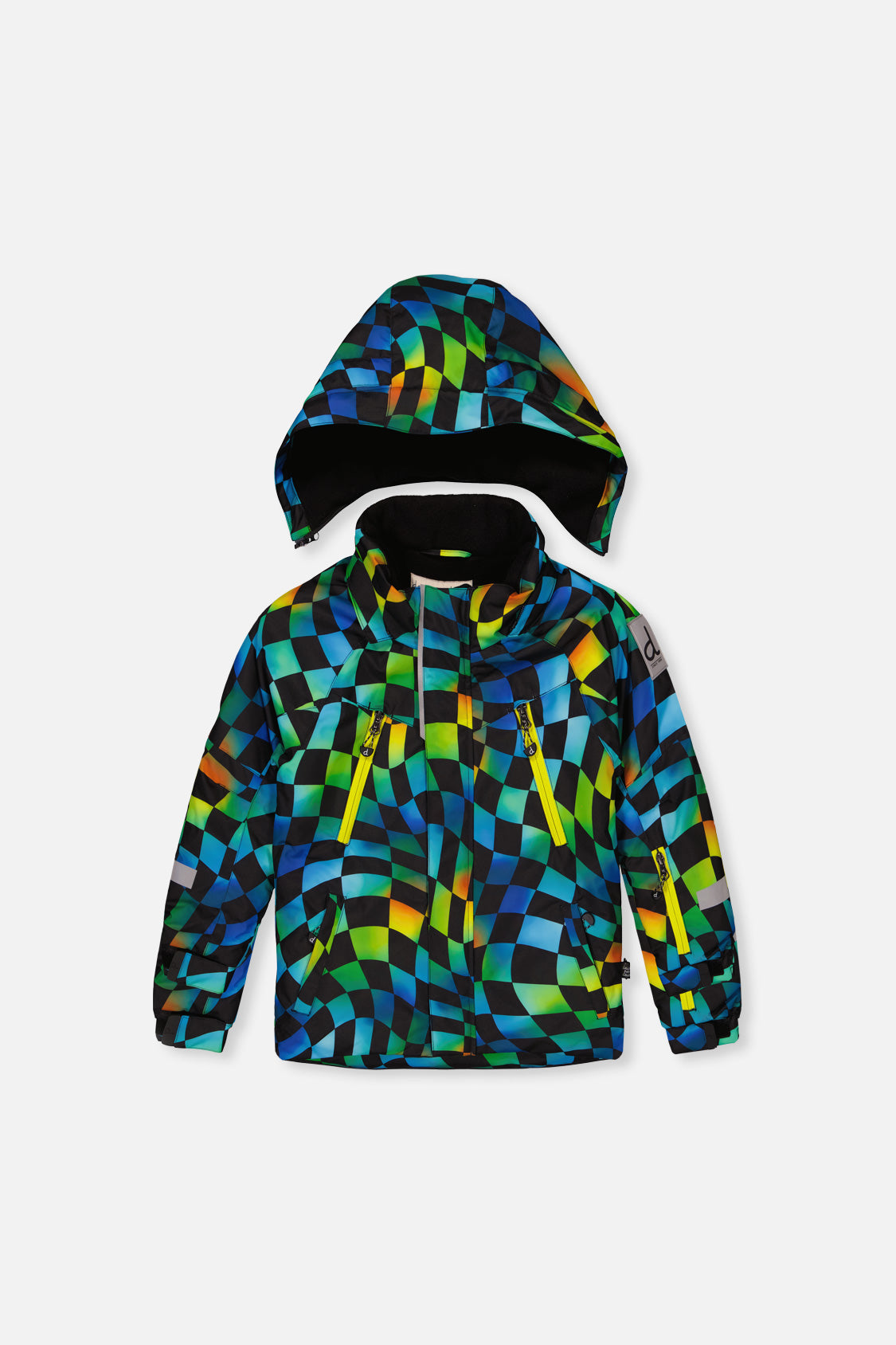 Two Piece Play Snowsuit Green Yellow And Blue Checkerboard With Yellow Pants - Image 5