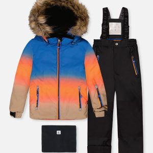 Two Piece Play Snowsuit Blue And Orange Gradient