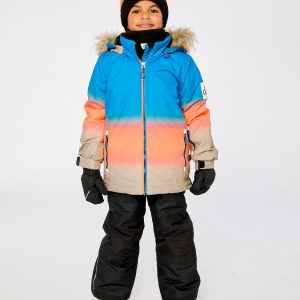 Alternative view of Two Piece Play Snowsuit Blue And Orange Gradient