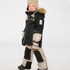 Two Piece Play Snowsuit Black And Beige - Image 3