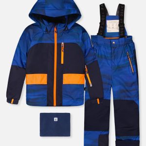Two Piece Play Snowsuit Navy Blue And Orange With Blue Pants - Image 15