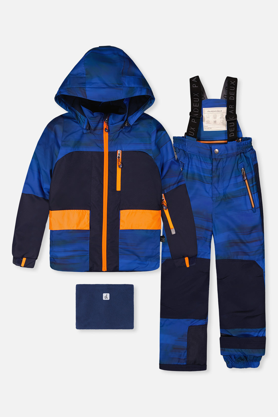 Two Piece Play Snowsuit Navy Blue And Orange With Blue Pants - Image 10