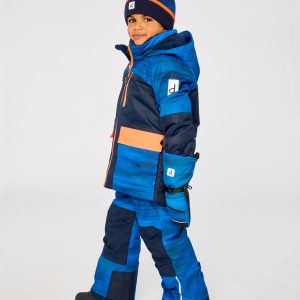 Two Piece Play Snowsuit Navy Blue And Orange With Blue Pants - Image 3