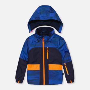 Two Piece Play Snowsuit Navy Blue And Orange With Blue Pants - Image 5