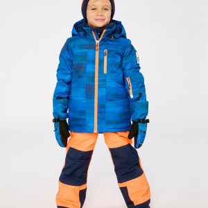 Two Piece Play Snowsuit Navy Blue And Orange With Orange Pants - Image 4