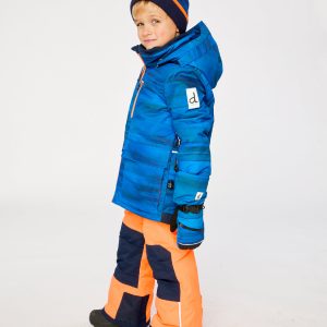 Two Piece Play Snowsuit Navy Blue And Orange With Orange Pants - Image 5