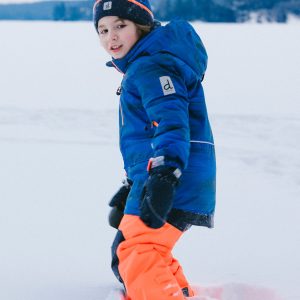 Alternative view of Two Piece Play Snowsuit Navy Blue And Orange With Orange Pants