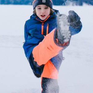 Two Piece Play Snowsuit Navy Blue And Orange With Orange Pants - Image 3