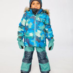 Alternative view of Two Piece Play Snowsuit Blue Camouflage Print With Green Pants