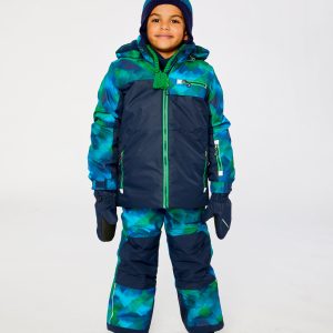 Two Piece Play Snowsuit Blue And Green Checkered Print - Image 4