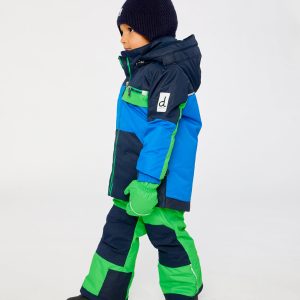 Two Piece Play Snowsuit Royal Blue And Green Colorblock - Image 5